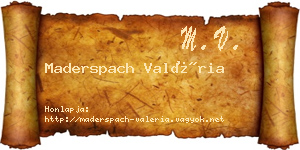 Maderspach Valéria névjegykártya